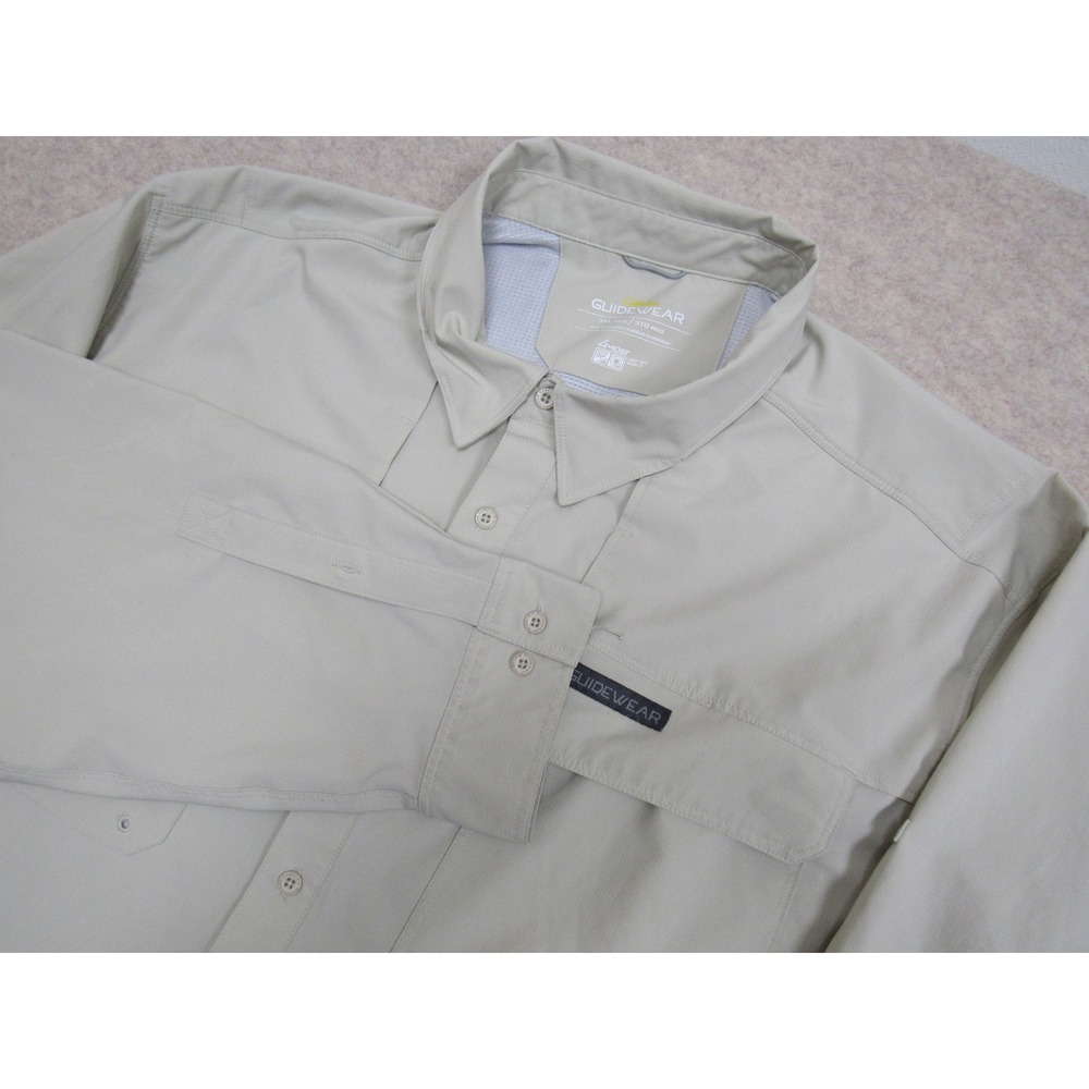 Cabelas Guidewear Fishing Shirt Mens 3XL Tan Long Sleeve UPF 30 Ventilated 3TG - Picture 1 of 7